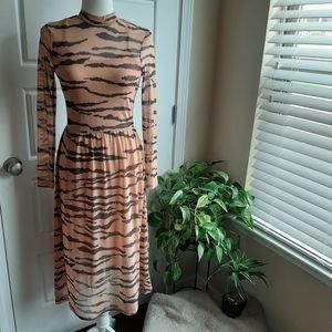 NWOT Animal print mesh dress